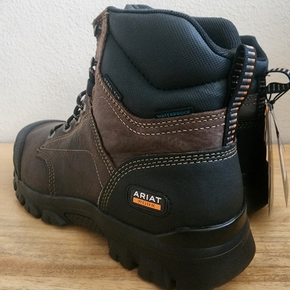 NEW Ariat Mens Treadfast 6" Steel Toe Waterproof Work Boots Dark Brown Size 12 - Picture 9 of 16